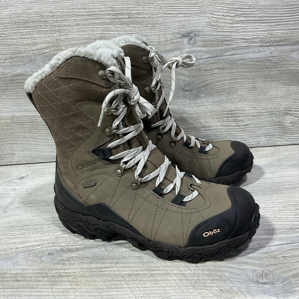 Oboz Bridger Boots Womens 9.5 W WIDE Brown Snow Thinsulate Lined Water Resistant